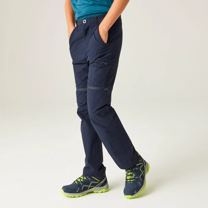 Image of Regatta Junior Highton Zip Off Trousers - Blue Blue C13yrs