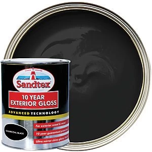 image of Sandtex 10 Year Exterior Gloss Paint - Charcoal Black 750ml