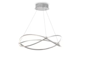 image of Modern Weave Integrated LED Nickel Pendant Ceiling Light