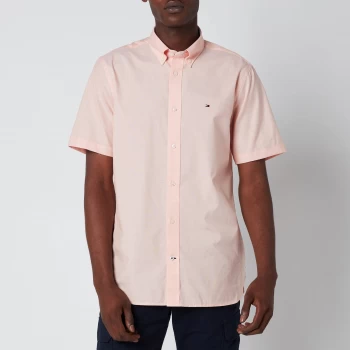 Image of Tommy Hilfiger Mens Soft Poplin Short Sleeve Shirt - Summer Sunset - L