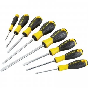 image of Stanley 8 Piece Essential Phillips and Slotted Screwdriver Set