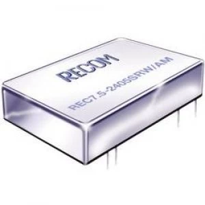 Image of RECOM REC7.5 4815DRWAM 7.5W DCDC Converter REC7.5 4815DRWAM 15 V 250 mA 7.5 W