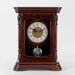 Image of WM WIDDOP Wooden Mantel Clock with Pendulum