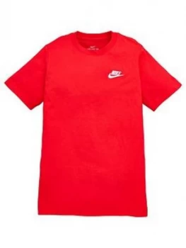 Image of Nike Boys Nsw Embroidered Futura Tee - Red White