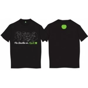 Image of The Beatles On Apple Mens Blk T Shirt: Large