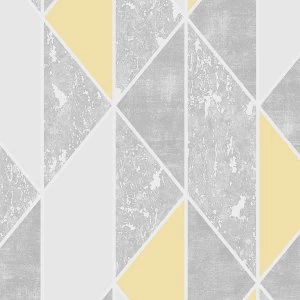 image of Graham & Brown Superfresco Colours Milan Geo Wallpaper - Yellow