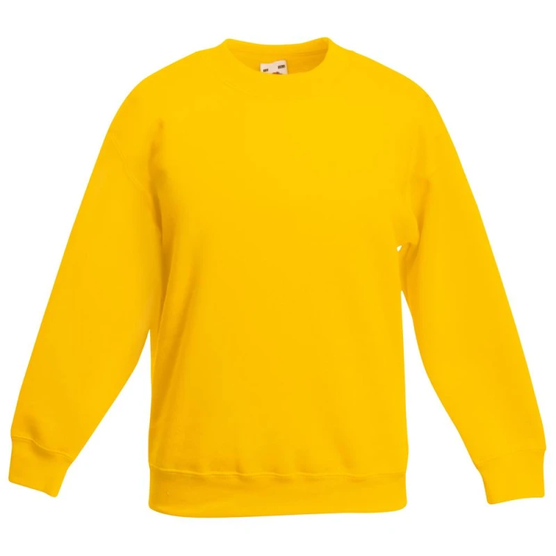 Image of Fruit of the Loom Classic 80 20 Set-In Sweatshirt Pack of 2 in Yellow Size: 12-13 Years Yellow Unisex 12-13 Years