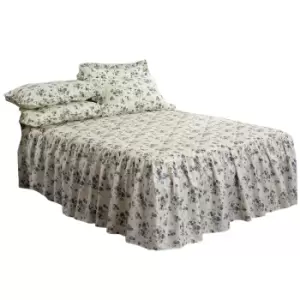 Image of Emma Barclay Luxury Quilted Floral Beverly Bedspread With Pillowshams Bedding Set (King) (Blue)