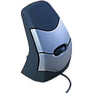 image of BakkerElkhuizen Ergonomic Ambidextrous Mouse DXT Precision Black, Silver