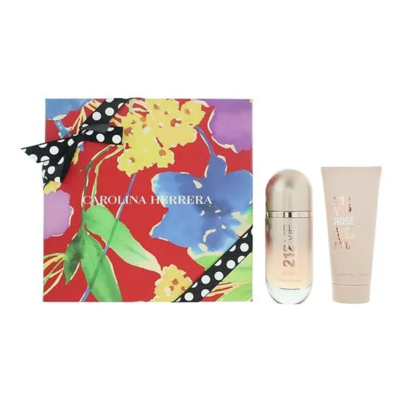 Image of Carolina Herrera 212 Vip Rose Eau de Parfum 80ml + Body Lotion 100ml Gift Set For Her 80ml