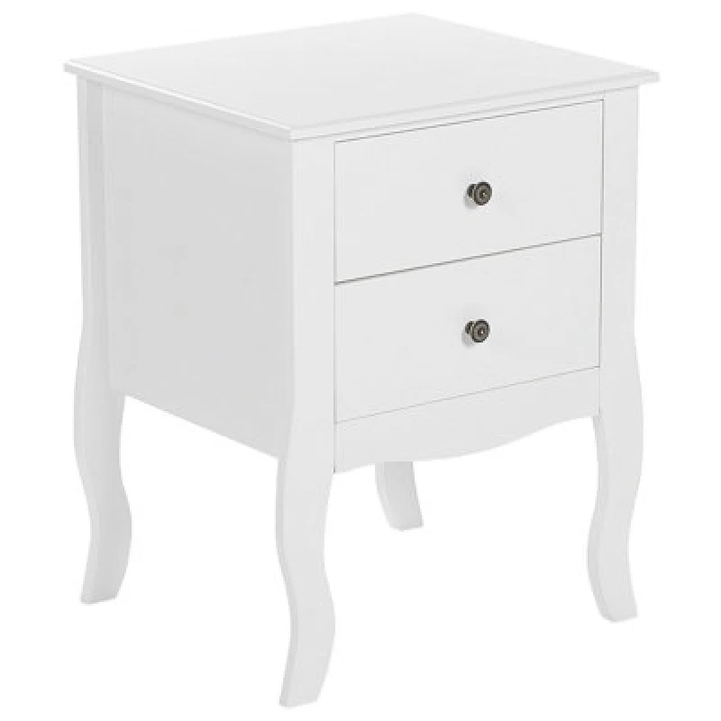 Image of Beliani 2 Drawer Bedside Table Lane White