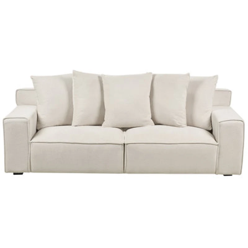 Image of Beliani Sofa 3 Seater Viskan Chenille Off-White