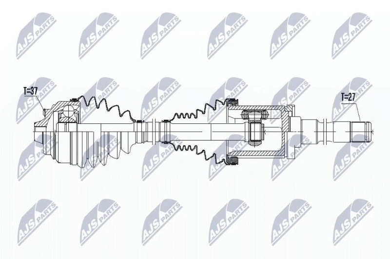 Image of NTY NPW-BM-056 Drive shaft 8-Speed Automatic Transmission, Front Axle Drive Shaft (13)