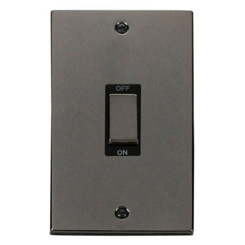 Image of SE Home Black Nickel 2 Gang Ingot Size 45A Switch Black