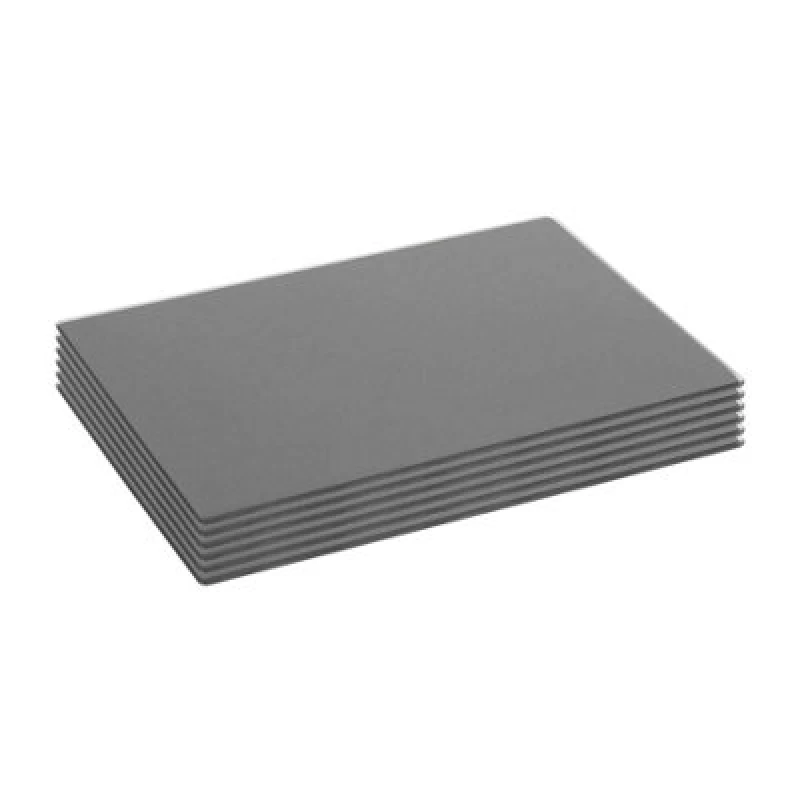 Image of Harbour Housewares 6X Glass Placemats - 30 X 20Cm - Grey - Dining Table Place Mats Tabletop Protector For Kitchen Worktops