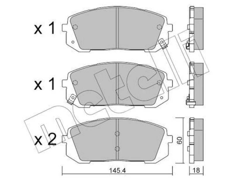 Image of METELLI Brake pad set METELLI 22-1298-0
