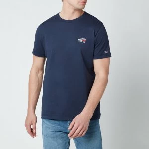 Image of Tommy Jeans Mens Chest Logo T-Shirt - Twilight Navy - L