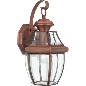 image of 1 Light Medium Wall Lantern - Aged Copper, E27