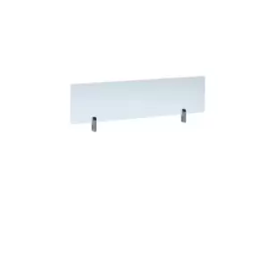 Desktop clear acrylic screen topper with silver brackets 1200mm wide