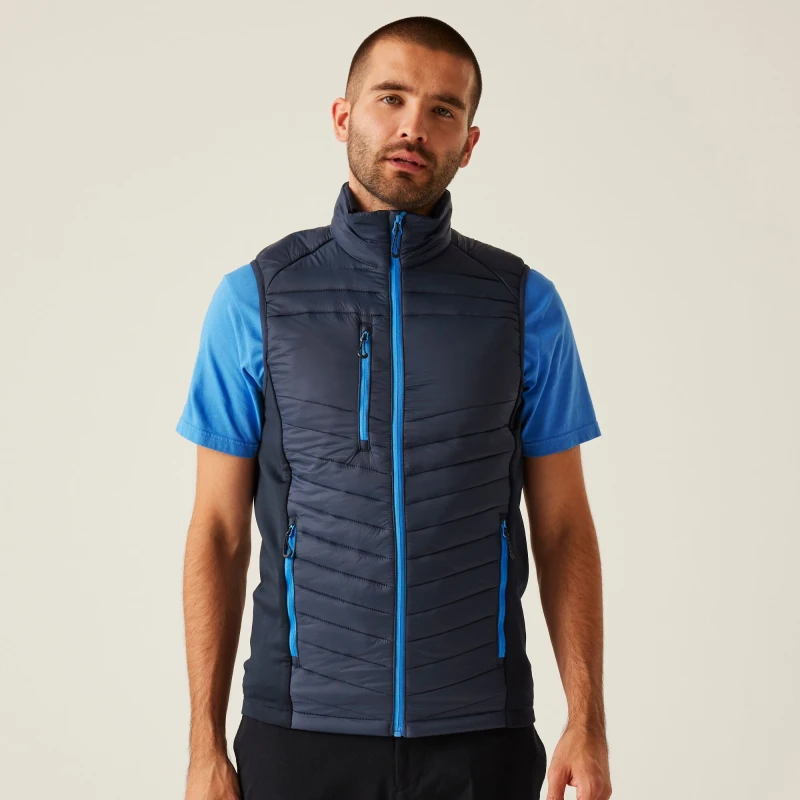 Image of Regatta Regatta Men Navigate' Hybrid Bodywarmer in Mid Navy Size: Small Mid Navy S Male 5063019156095
