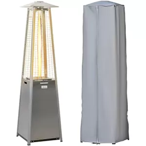 Image of Outsunny Outdoor Gas Heater with Wheels, Dust Cover and Regulator 50 x 50 x 225 cm