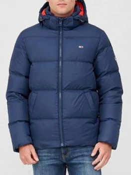 image of Tommy Jeans TJM Essential Down Jacket - Navy, Size 2XL, Men