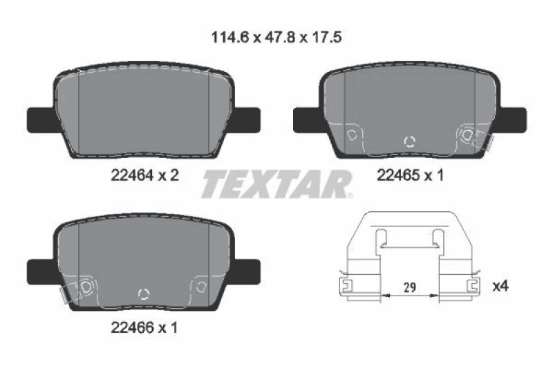 Image of Brake pad set TEXTAR 2246401