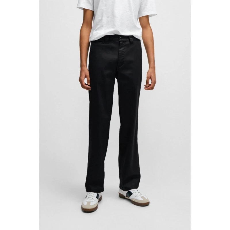 Image of Boss Statum Straight-Fit Trousers Black male 30R
