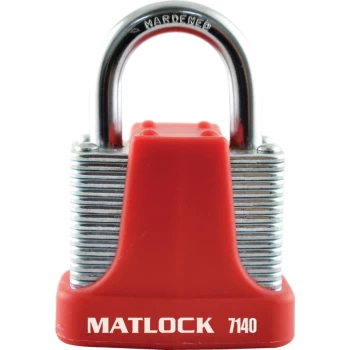 Image of Strong Red Steel Key Padlock - 40MM