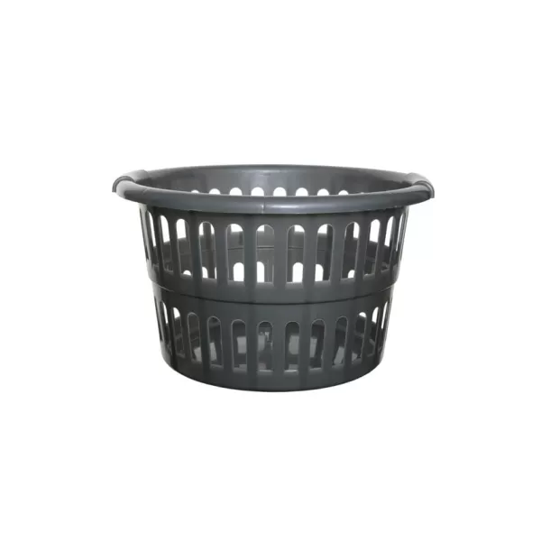 Image of Whitefurze 48cm Round Laundry Basket Silver