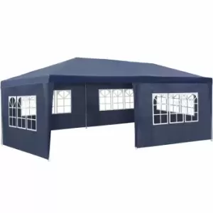 image of Tectake Gazebo 6X3M With 5 Side Panels Blue