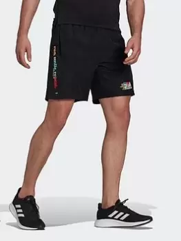 image of adidas Signature Shorts, Black/White Size XS Men