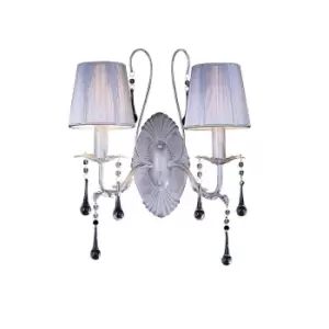 Image of Flur Wall Lamp 2 Light E14 White French Gold