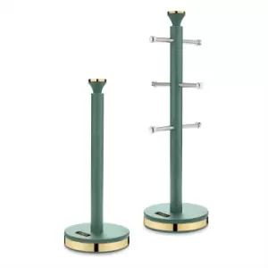 Image of Tower Cavaletto Towel Pole And Mug Tree Set - Jade