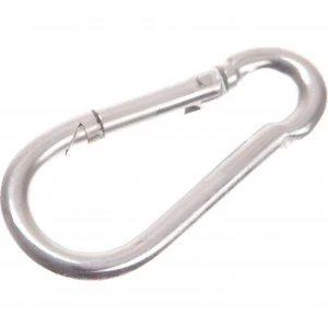 image of Faithfull Stainless Steel Fire Brigade Snap Hook Carabiner 6mm Pack of 2