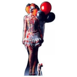 image of IT IS A VERY Scary Female Clown Lifesize Cardboard Cut Out