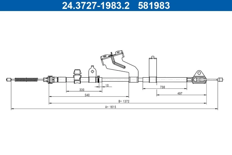 Image of Handbrake cable ATE 24.3727-1983.2