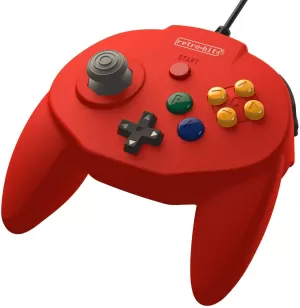 image of Retro-Bit Tribute 64 USB Red Controller