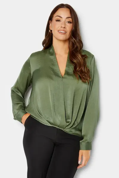 image of M&Co Wrap Blouse Green