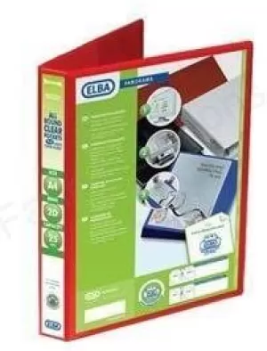 image of Elba A4 Presentation Ring Binder PVC 2 D Ring 25mm Capacity Red Pack of 6