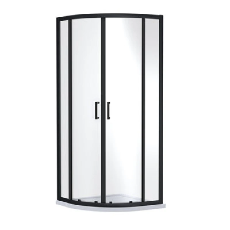 Image of nuie Rene 1900 x 800 x 800mm Quandrant Shower Enclosure, Black SMQU8BP-E6