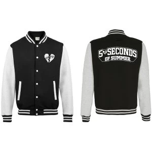 Image of 5 Seconds of Summer - Logo Unisex Large Varsity Jacket - Black/White