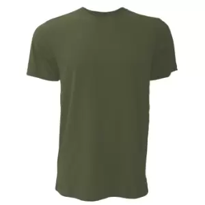 image of Canvas Unisex Jersey Crew Neck T-Shirt / Mens Short Sleeve T-Shirt (2XL) (Heather Olive)