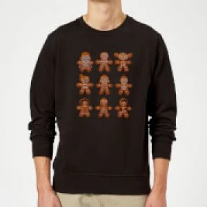 Image of Star Wars Gingerbread Characters Black Christmas Sweatshirt - L - Black