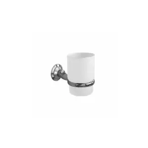 image of Metro Wall Mounted Glass Tumbler Holder - Chrome/Satin Chrome - 6303C-S - Chrome - Miller