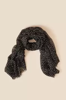 Image of Monochrome Spot Print Scarf
