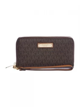 Image of Michael Kors Jetset item large flat phone case Brown