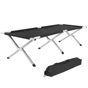 image of Tectake 3 Camping Beds Made Of Aluminium - Black