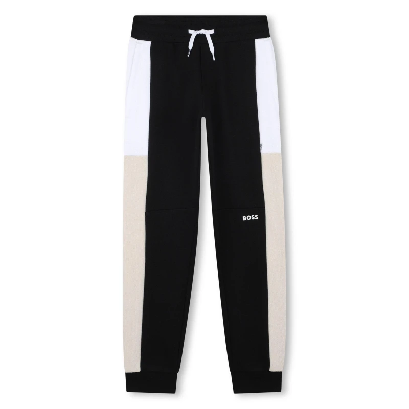 Image of Boss Kids Cotton Closed Cuff Joggers Black 09B male 4 Yrs