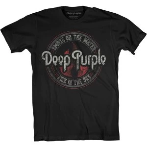 image of Deep Purple - Smoke Circle Unisex Large T-Shirt - Black